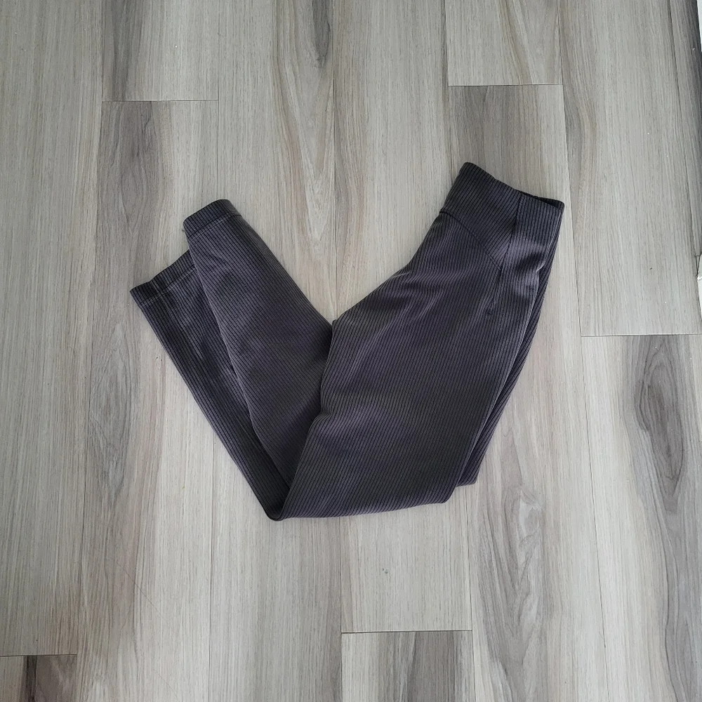 Lululemon Ribbed Softstreme Zip Leg Ribbed High- Rise Pants. - Picture 6 of 11